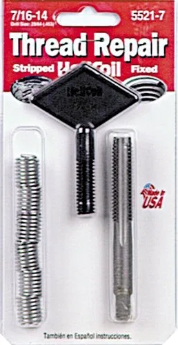 5521-7 – SW ANDERSON Thread Repair Kit, Universal 7/16 Inch-14 Thread Size With 6 Heli-Coil Inserts/ Installation Too...